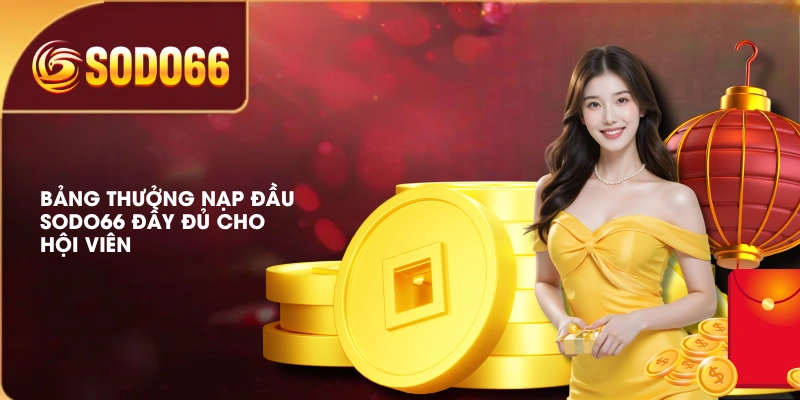 Bảng thưởng nạp đầu SODO66 đầy đủ cho hội viên